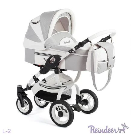 Фото Коляска 3в1 Reindeer City Prestige "Lily" set 3 цвет L-2 Серая с белым