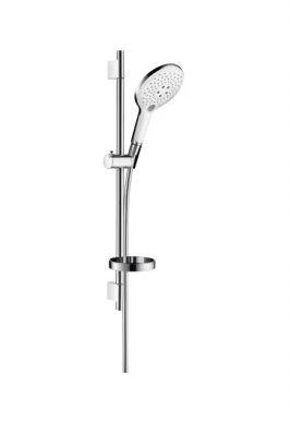 Фото Hansgrohe Raindance Select S 150 3 jet/ Unica'S Puro 27802400 Душевой гарнитур (хром/белый) | интернет-магазин сантехники Santehmag.ru