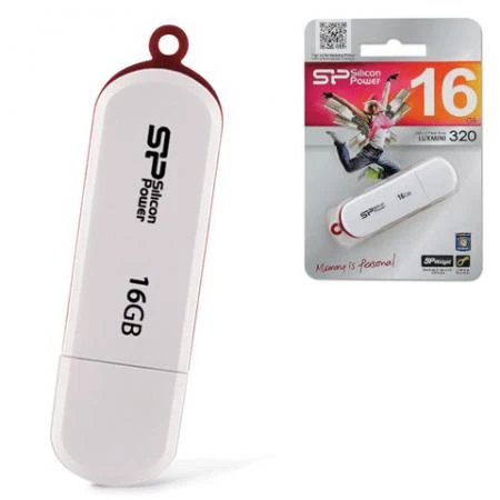 Фото Флэш-диск 16 GB, SILICON POWER Luxmini 320, USB 2.0, белый