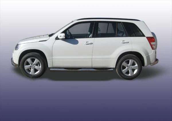 Фото Slitkoff Защита порогов d76 с проступями Suzuki Grand Vitara 2008