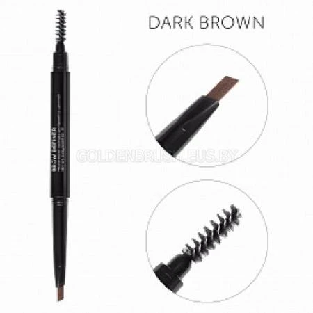 Фото Механический карандаш для бровей со щеточкой Brow Definer (dark brown) цвет темно-коричневый