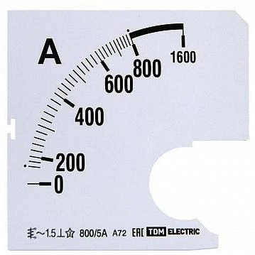 Фото Шкала Ш72 800/5А-1,5 (для А72 Х/5А) | код. SQ1102-0203 | TDM