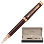 фото Ручка шариковая PARKER "Premier Soft Brown PGT", корпус латунь, лак, позолоченные детали, черная