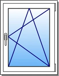 Фото Окно пвх одностворчатое поворотно-откидное