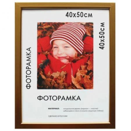 Фото Рамка премиум 40х50 см, "Maria", пластик, золото (для студийных и оформительских работ)