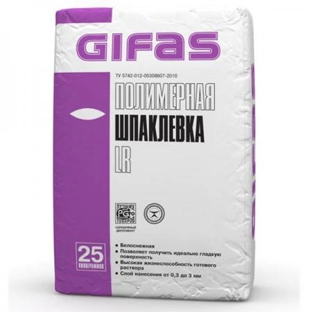 Фото Шпатлевка Gifas ЛР полимерная 25 кг