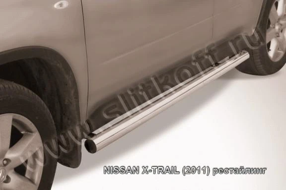 Фото Slitkoff Защита порогов d76 труба Nissan X trail 2011