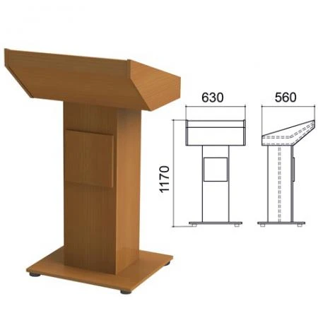 Фото Трибуна напольная "Монолит", 630х560х1170 мм, цвет орех гварнери