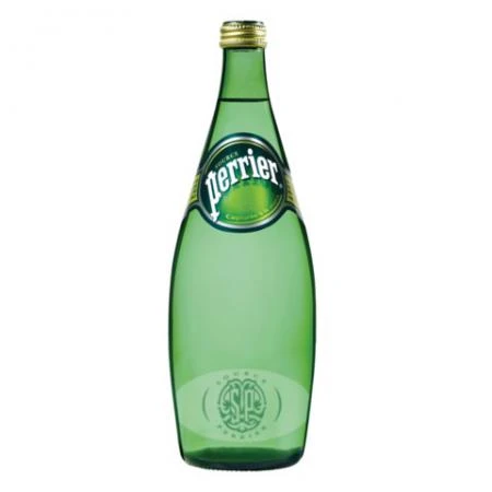 Фото Вода газированная минеральная PERRIER (Перье), 0,75 л, стеклянная бутылка, Франция