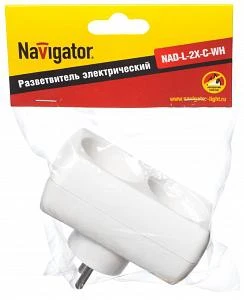 Фото Розетки, вилки PRORAB Разветвитель Navigator 94671 NAD-L-2X-C-WH