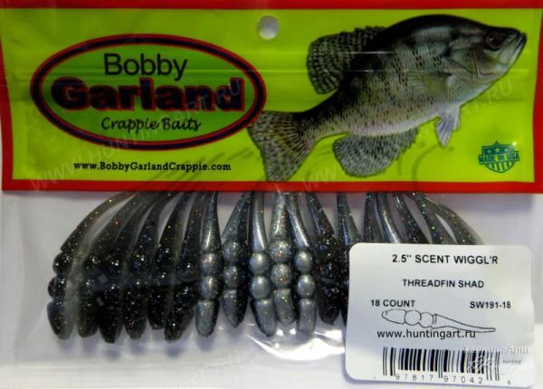 Фото Силиконовая приманка Bobby Garland Scent Wiggl’R 2,5 Расцветка SW191-18 THREADFIN SHAD