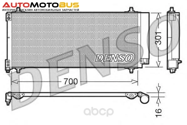 Фото Радиатор кондицинера 700×301 Denso DCN21027