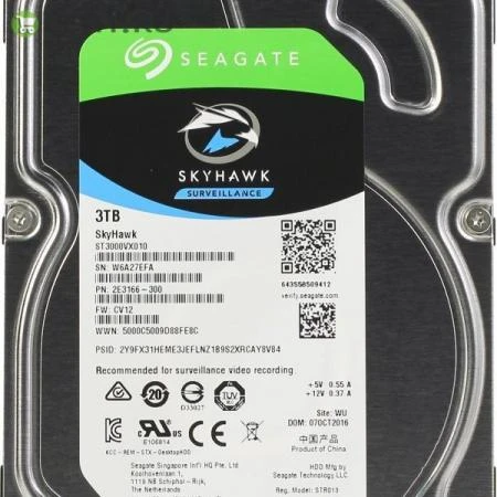 Фото HDD 3000 GB (3 TB) SATA-III SkyHawk (ST3000VX010): Жесткий диск (HDD) для видеонаблюдения