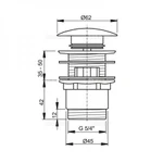 фото Донный клапан для раковины Alcaplast A390 click/clack с большой заглушкой