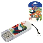 фото Флэш-диск 8 GB, VERBATIM Mini Tattoo Edition Phoenix, USB 2.0, белый с рисунком