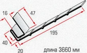 Фото Сайдинг и комплектующие PRORAB Планка д/сайд. J-фаска белый 3,66м