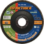 фото Круг лепестковый шлифовальный ПРАКТИКА 125 х 22 мм Р100 (1шт.) серия Профи (Арт. 032-386)