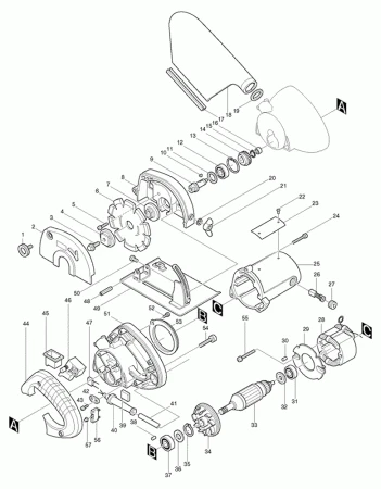 Фото Makita Винт M4х10 для LS1013/1911B/ алмазная пила Makita 4110C рис.(70)