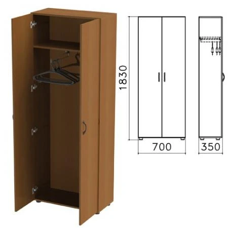 Фото Шкаф для одежды "Канц", 700х350х1830 мм, цвет орех пирамидальный, ШК40.9