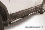 фото Slitkoff Защита порогов d76 с проступями Nissan Qashqai 2011