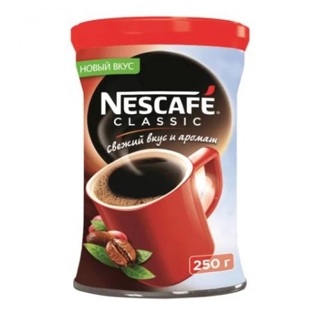 Фото Кофе растворимый NESCAFE "Classic", гранулированный, 250 г, жестяная банка