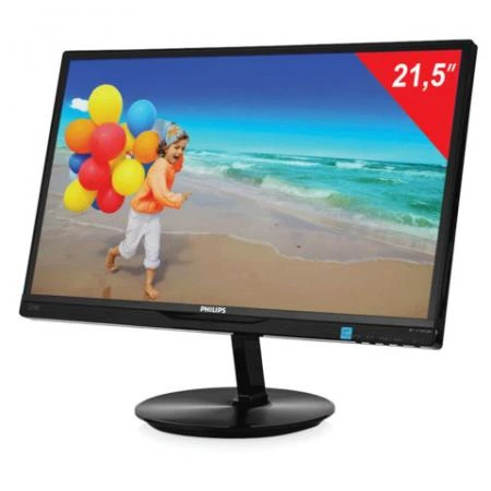 Фото Монитор LED 21,5" (55 см) PHILIPS 224E5QHSB, 1920x1080, AH-IPS, 16:9, DVI, D-Sub, 250 cd, 14 ms, черный