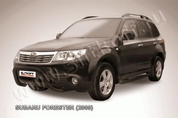 Фото Slitkoff Кенгурятник d76 низкий рама черный SUBARU FORESTER (2008)