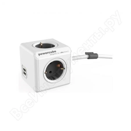 Фото Сетевой удлинитель Allocacoc PowerCube Extended USB GREY 1402GY/DEEUPC