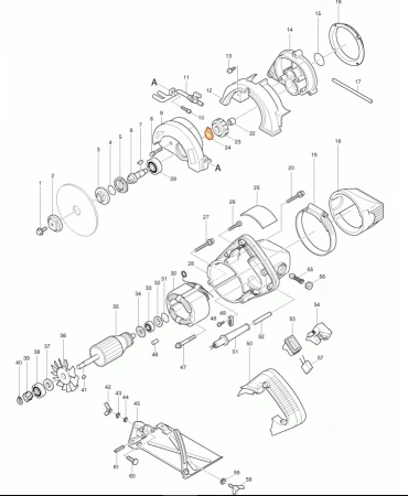 Фото Makita Внутренний фланец 36 алмазная пила Makita MT413 рис.( 38)