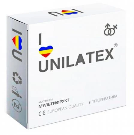 Фото Разноцветные ароматизированные презервативы Unilatex Multifruits - 3 шт.