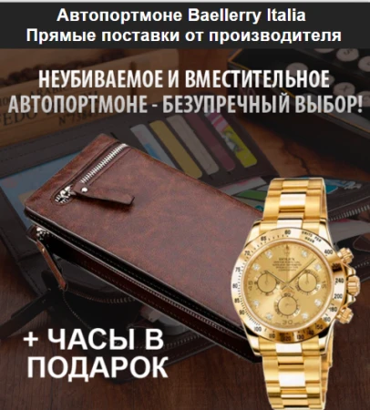 Фото Купить портмоне Baellerry Italia и часы Rolex