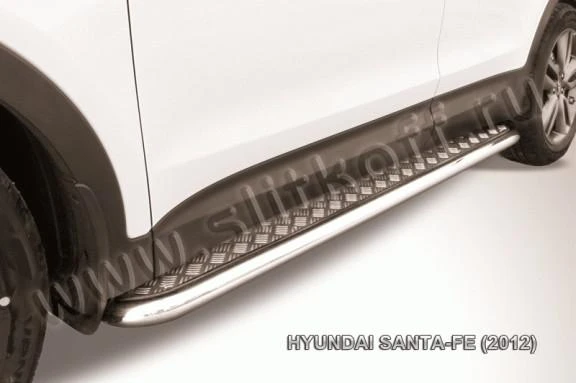 Фото Slitkoff Защита порогов d57 с листом усиленная Hyundai Santa Fe 2012