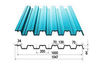 Фото Профнастил НС44-1000 (Для кровли, перекрытий, несущий)