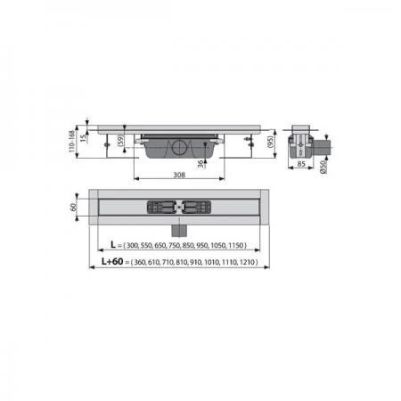 Фото Душевой лоток AlcaPlast Professional APZ6-850