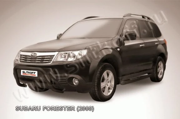 Фото Slitkoff Кенгурятник d57 низкий рама черный SUBARU FORESTER (2008)