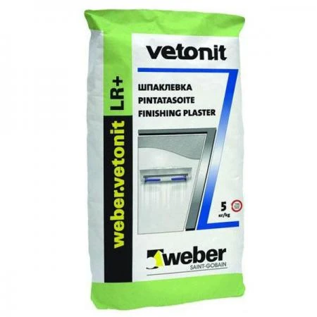 Фото Шпатлевка Weber.Vetonit LR+ финишная для сухих помещений 5 кг