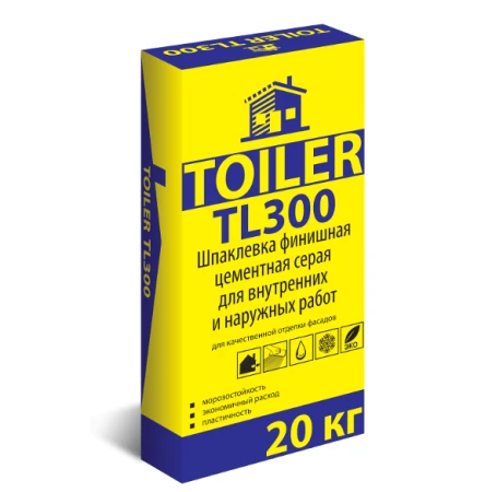 Фото TOILER TL200 (может использоваться для ручного нанесения) Штукатурка фсадная машинного нанесения TOILER TL211 штукатурка цементная для внутренних и наружных работ. Предназначена для грубого выравнивания внутренних стен и фасадов из бетона