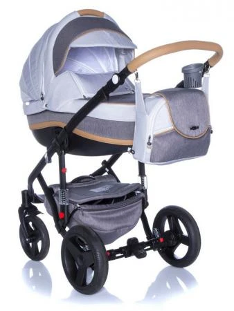 Фото Коляска 2в1 BeBe-Mobile Movo R12 кожа коричневая + серая/светло-серая