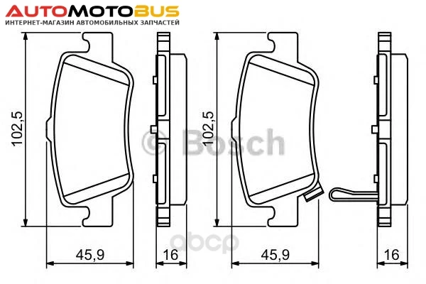 Фото Комплект тормозных колодок Bosch 0986494182