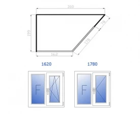 Фото Теплое остекление (пластик, 2 окна: 1620, 1780)