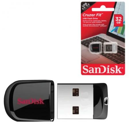 Фото Флэш-диск 32 GB, SANDISK Cruzer Fit, USB 2.0, черный