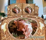 фото Постельное белье комплект "Барокко" сатин 3D / 3Д 1.5-спальное