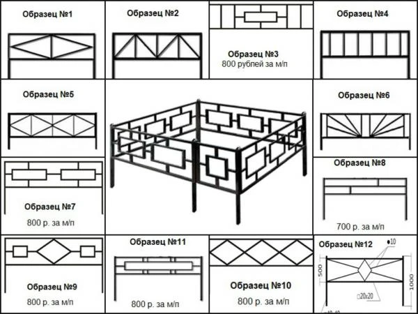 Фото Металлические ритуальные ограды