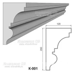 фото Декоративные элементы лепнины - фасадный карниз К-001 из пенопласта