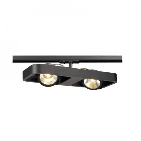 Фото 1PHASE-TRACK, LYNAH DOUBLE светильник c COB LED 2x 10Вт (21Вт), 3000К, 1320lm, 24°, черный | 143770 SLV