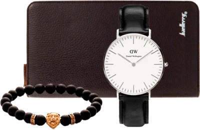 Фото Портмоне Baellery + часы Daniel Wellington и Браслет в подарок