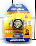 фото Фонарь Camelion LED 5310-7F3 (5311) (налобный металлик, 3 режима, 3хAAA в комплекте, блистер)