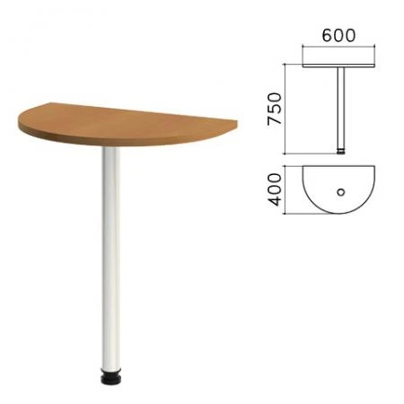 Фото Стол приставной полукруг "Монолит", 600х400х750 мм, цвет орех гварнери (КОМПЛЕКТ)