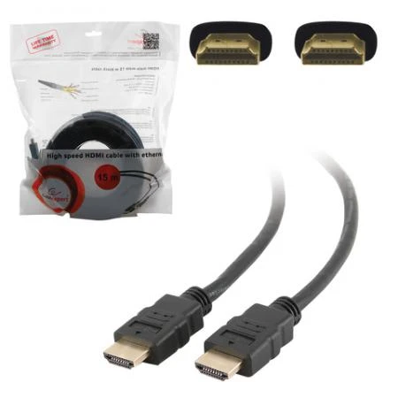 Фото Кабель HDMI, 15 м, GEMBIRD, M-M, экранированный, для передачи цифрового аудио-видео, CC-HDMI4-15M