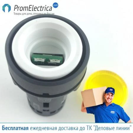 Фото XB7-NJ0-B1 Y Кнопка с фиксацией, кнопка с подсветкой, светодиод LED, желтая, 24 Вольт, 22 мм